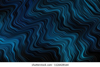 Dark BLUE vector template with lava shapes. Colorful abstract illustration with gradient lines. A completely new template for your business design.