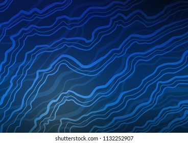 Dark BLUE vector template with lava shapes. Geometric illustration in marble style with gradient.  The best blurred design for your business.