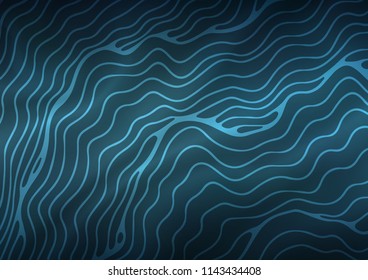 Dark BLUE vector template with lava shapes. Shining illustration, which consist of blurred lines, circles. New composition for your brand book.