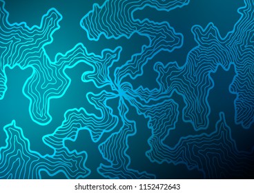 Dark BLUE vector template with lava shapes. A sample with blurred bubble shapes. Marble style for your business design.