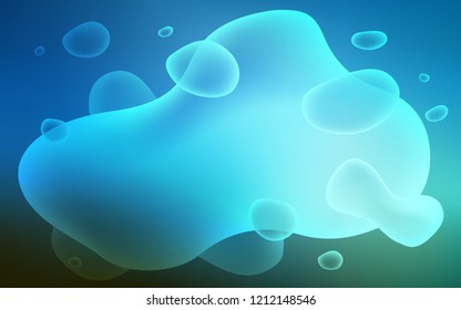 Dark BLUE vector template with lava shapes. Shining illustration, which consist of blurred lines, circles. New composition for your brand book.
