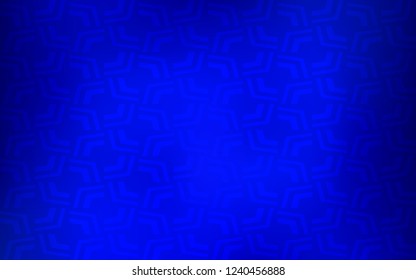 Dark BLUE vector template with lava shapes. Modern gradient abstract illustration with bandy lines. Brand new design for your ads, poster, banner.