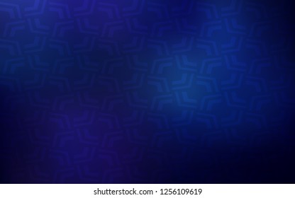 Dark BLUE vector template with lava shapes. Modern gradient abstract illustration with bandy lines. A completely new template for your business design.