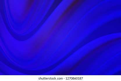 Dark BLUE vector template with lava shapes. Modern gradient abstract illustration with bandy lines. A new texture for your  ad, booklets, leaflets.