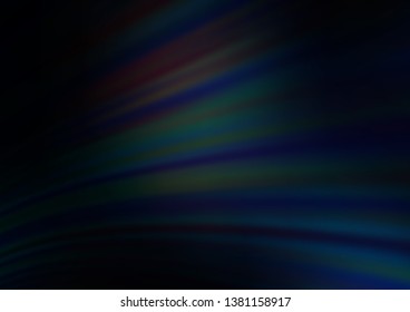 Dark BLUE vector template with lava shapes. Modern gradient abstract illustration with bandy lines. New composition for your brand book.