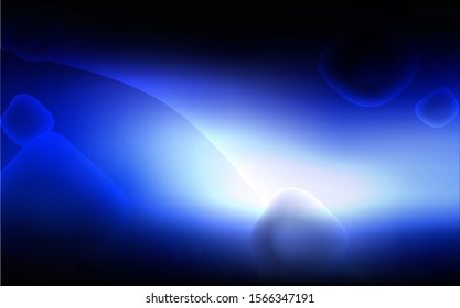 Dark BLUE vector template with lava shapes. Modern gradient abstract illustration with bandy lines. The elegant pattern for brand book.