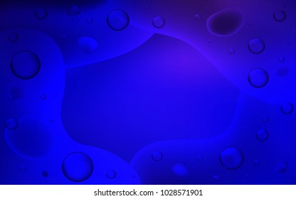 Dark BLUE vector template with lines, ovals. Blurred geometric sample with gradient bubbles.  New composition for your brand book.