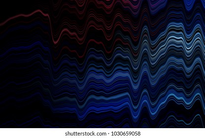 Dark BLUE vector template with lines, ovals. Colorful abstract illustration with gradient lines. The best blurred design for your business.