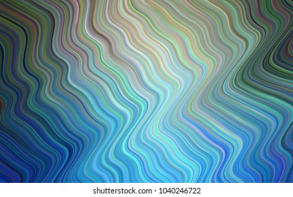 Dark BLUE vector template with lines, ovals. Creative geometric illustration in marble style with gradient. The elegant pattern for brand book.