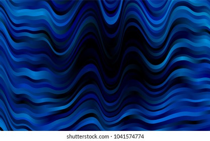 Dark BLUE vector template with lines, ovals. Colorful illustration in abstract marble style with gradient. The template for cell phone backgrounds.