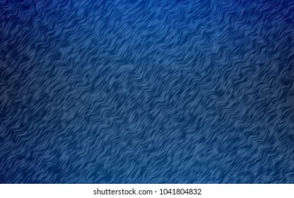 Dark BLUE vector template with lines, ovals. Colorful abstract illustration with gradient lines. The best blurred design for your business.