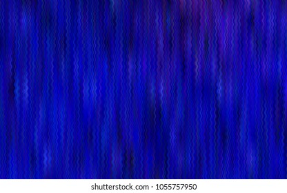 Dark BLUE vector template with lines, ovals. Shining illustration, which consist of blurred lines, circles. The template for cell phone backgrounds.