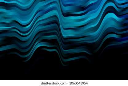 Dark BLUE vector template with lines, ovals. Blurred geometric sample with gradient bubbles.  The template for cell phone backgrounds.