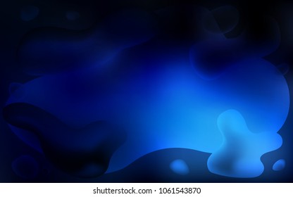 Dark BLUE vector template with lines, ovals. Shining crooked illustration in memphis style. The elegant pattern for brand book.