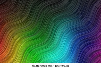 Dark BLUE vector template with lines, ovals. Shining illustration, which consist of blurred lines, circles. The elegant pattern for brand book.