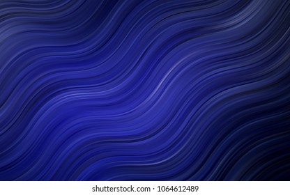 Dark BLUE vector template with lines, ovals. Colorful illustration in abstract marble style with gradient. Marble style for your business design.