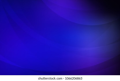 Dark BLUE vector template with lines, ovals. An elegant bright illustration with gradient. The template for cell phone backgrounds.