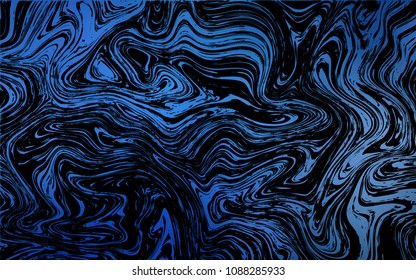 Dark BLUE vector template with lines, ovals. Colorful abstract illustration with gradient lines. A completely new memphis design for your business.