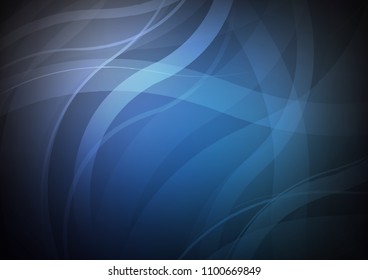 Dark BLUE vector template with lines, ovals. Colorful illustration in abstract marble style with gradient. Pattern for your business design.