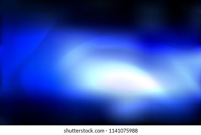 Dark BLUE vector template with lines, ovals. Glitter abstract illustration with wry lines. Pattern for your business design.