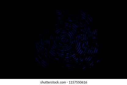 Dark BLUE vector template with lines, ovals. Shining illustration, which consist of blurred lines, circles. The template for cell phone backgrounds.