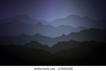 Dark BLUE vector template with lines, ovals. A completely new color illustration in mountain style. A new texture for your  ad, booklets, leaflets.