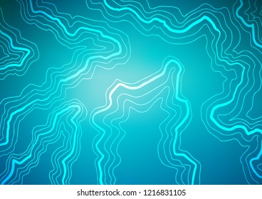 Dark BLUE vector template with lines, ovals. Creative geometric illustration in marble style with gradient. The template for cell phone backgrounds.