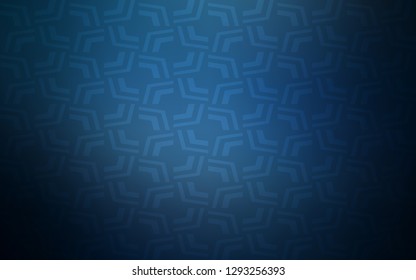 Dark BLUE vector template with lines, ovals. Modern gradient abstract illustration with bandy lines. The best blurred design for your business.