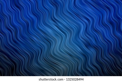 Dark BLUE vector template with lines, ovals. An elegant bright illustration with gradient. New composition for your brand book.