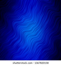 Dark BLUE vector template with lines. Colorful illustration in abstract style with bent lines. Pattern for websites, landing pages.