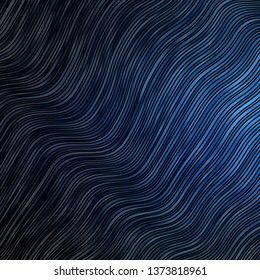 Dark BLUE vector template with lines. Abstract gradient illustration with wry lines. Template for your UI design.