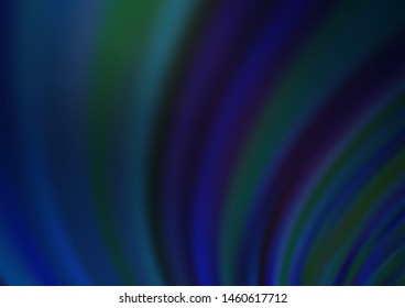 Dark BLUE vector template with lines, ovals. Shining illustration, which consist of blurred lines, circles. Marble style for your business design.