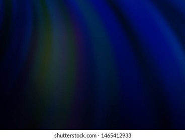 Dark BLUE vector template with lines, ovals. A sample with blurred bubble shapes. A new texture for your  ad, booklets, leaflets.