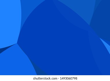 Dark BLUE vector template with lines, ovals. Blurred geometric sample with gradient bubbles.  A completely new template for your business design.