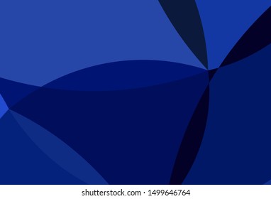 Dark BLUE vector template with lines, ovals. Modern gradient abstract illustration with bandy lines. Marble design for your web site.