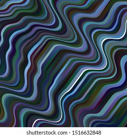 Dark BLUE vector template with lines. Colorful illustration in circular style with lines. Best design for your posters, banners.