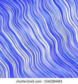 Dark BLUE vector template with lines. Colorful abstract illustration with gradient curves. Pattern for booklets, leaflets.