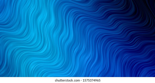 Dark BLUE vector template with lines. Bright sample with colorful bent lines, shapes. Template for cellphones.