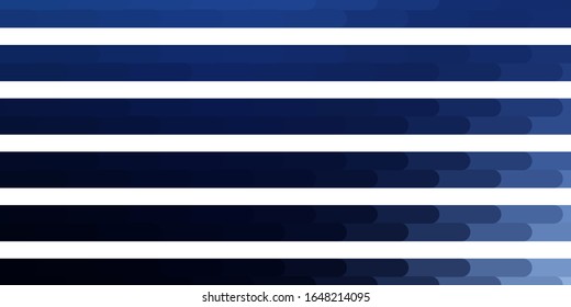 Dark BLUE vector template with lines. Gradient illustration with straight lines in abstract style. Pattern for websites, landing pages.