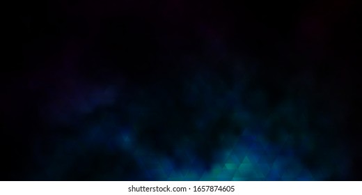 Dunkle BLAU-Vektorillustration-Vorlage mit Linien, Dreiecken. Farbige Illustration mit Dreiecken im einfachen Stil. Muster für Werbespots.