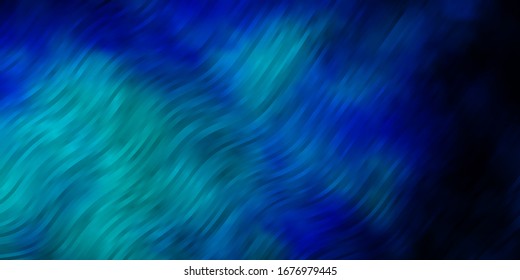 Dark BLUE vector template with lines. Illustration in abstract style with gradient curved.  Pattern for commercials, ads.