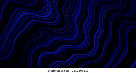 Dark BLUE vector template with lines. Colorful illustration, which consists of curves. Template for cellphones.