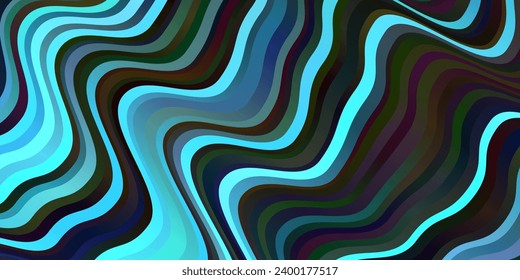 Dark BLUE vector template with lines. Bright sample with colorful bent lines, shapes. Best design for your posters, banners.