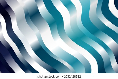 Dark BLUE vector template with liquid shapes. Modern gradient abstract illustration with bandy lines. The elegant pattern for brand book.