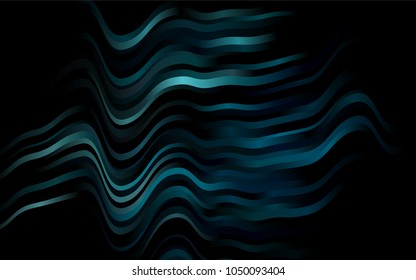 Dark BLUE vector template with liquid shapes. Modern gradient abstract illustration with bandy lines. Textured wave pattern for backgrounds.