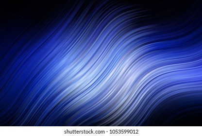Dark BLUE vector template with liquid shapes. Shining illustration, which consist of blurred lines, circles. Pattern for your business design.