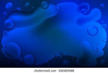 Dark BLUE vector template with liquid shapes. Glitter abstract illustration with wry lines. Textured wave pattern for backgrounds.
