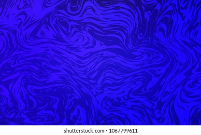 Dark BLUE vector template with liquid shapes. Shining illustration, which consist of blurred lines, circles. The template for cell phone backgrounds.