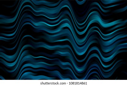 Dark BLUE vector template with liquid shapes. Shining illustration, which consist of blurred lines, circles. The elegant pattern for brand book.