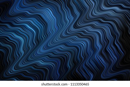Dark BLUE vector template with liquid shapes. Shining illustration, which consist of blurred lines, circles. A new texture for your  ad, booklets, leaflets.